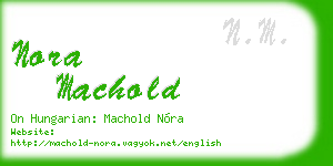 nora machold business card