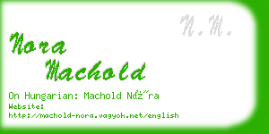 nora machold business card